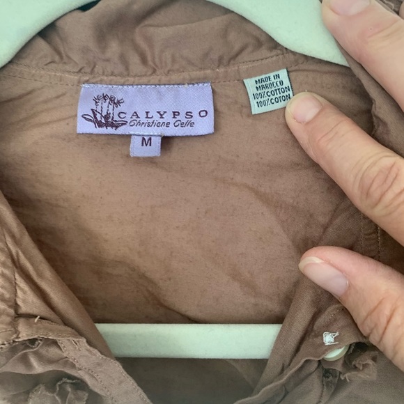 90s vintage Y2K Calypso boho button front blouse S - Picture 5 of 6